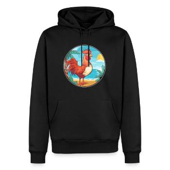 Hahn Aquarell Karikatur Kawaii Clipart Tier - Männer Premium Bio Hoodie - Schwarz - Vorne - Nico (187cm)