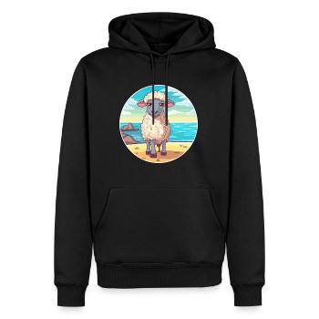 Schaf Aquarell Cartoon Kawaii Clipart Tier - Männer Premium Bio Hoodie - Schwarz - Vorne - Nico (187cm)