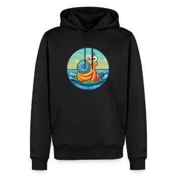 Schnecke Aquarell Cartoon Kawaii Clipart Tier - Männer Premium Bio Hoodie - Schwarz - Vorne - Nico (187cm)
