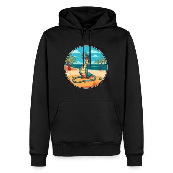 Schlange Aquarell Cartoon Kawaii Clipart Tier - Männer Premium Bio Hoodie - Schwarz - Vorne - Nico (187cm)