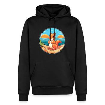 Eichhörnchen Aquarell Cartoon Kawaii Clipart Tier - Männer Premium Bio Hoodie - Schwarz - Vorne - Nico (187cm)