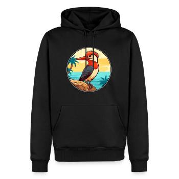 Specht Aquarell Cartoon Kawaii Clipart Haustier - Männer Premium Bio Hoodie - Schwarz - Vorne - Nico (187cm)