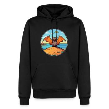 Fledermaus Aquarell Cartoon Kawaii Clipart Tier - Männer Premium Bio Hoodie - Schwarz - Vorne - Nico (187cm)