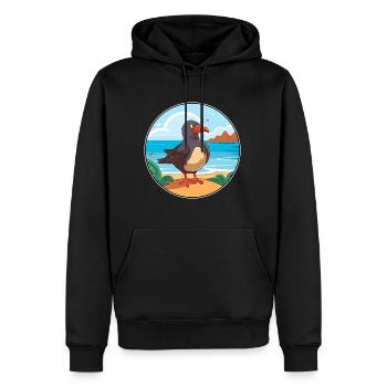 Oiseau Aquarelle Cartoon Kawaii Clipart Animal - Sweat à capuche Premium bio Homme - noir - Devant - Nico (187cm)