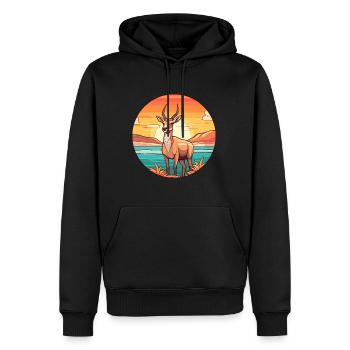 Antilope Aquarell Cartoon Kawaii Clipart Tier - Männer Premium Bio Hoodie - Schwarz - Vorne - Nico (187cm)