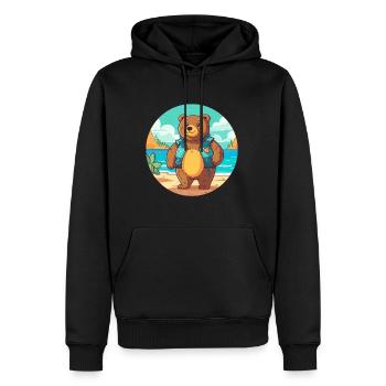 Bär Aquarell Karikatur Kawaii Clipart Tier - Männer Premium Bio Hoodie - Schwarz - Vorne - Nico (187cm)