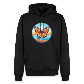 Schmetterling Aquarell Cartoon Kawaii Clipart Tier - Männer Premium Bio Hoodie - Schwarz - Vorne - Nico (187cm)