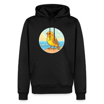 Canari aquarelle dessin animé Kawaii Clipart Animal - Sweat à capuche Premium bio Homme - noir - Devant - Nico (187cm)