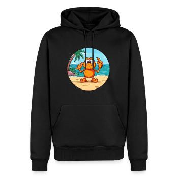 Craw aquarelle dessin animé Kawaii Clipart Animal - Sweat à capuche Premium bio Homme - noir - Devant - Nico (187cm)
