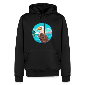 Eagle Watercolor Cartoon Kawaii Clipart Animal - Men’s Premium Organic Hoodie - black - Front - Nico (187cm)
