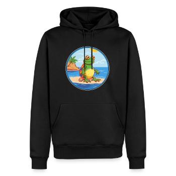 Grenouille aquarelle dessin animé Kawaii Clipart Animal - Sweat à capuche Premium bio Homme - noir - Devant - Nico (187cm)