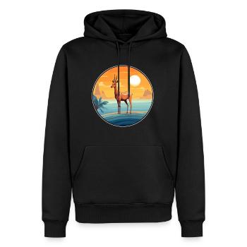 Impala Aquarell Karikatur Kawaii Clipart Tier - Männer Premium Bio Hoodie - Schwarz - Vorne - Nico (187cm)