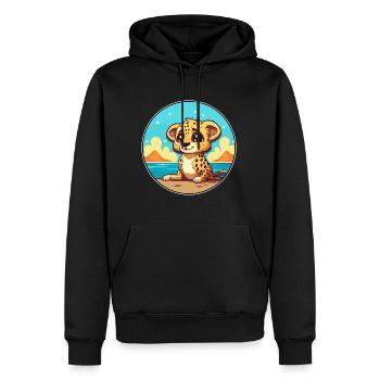 Gepard Aquarell Cartoon Kawaii Clipart Tier - Männer Premium Bio Hoodie - Schwarz - Vorne - Nico (187cm)