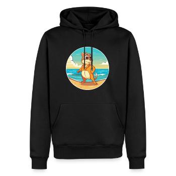 Chipmunk Watercolor Cartoon Kawaii Clipart Animal - Men’s Premium Organic Hoodie - black - Front - Nico (187cm)