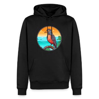 Kuckuck Aquarell Cartoon Kawaii Clipart Tier - Männer Premium Bio Hoodie - Schwarz - Vorne - Nico (187cm)