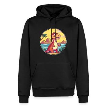 Dinosaurier Aquarell Cartoon Kawaii Clipart Tier - Männer Premium Bio Hoodie - Schwarz - Vorne - Nico (187cm)