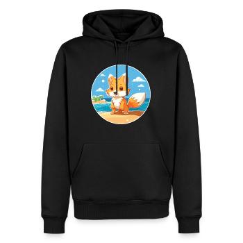 Fuchs Aquarell Cartoon Kawaii Clipart Tier - Männer Premium Bio Hoodie - Schwarz - Vorne - Nico (187cm)