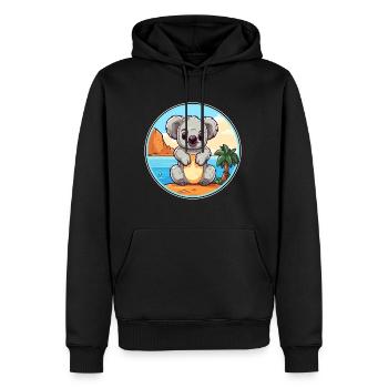 Koala Aquarell Cartoon Kawaii Clipart Tier - Männer Premium Bio Hoodie - Schwarz - Vorne - Nico (187cm)