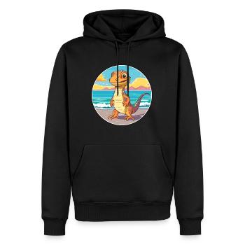 Eidechse Aquarell Cartoon Kawaii Clipart Tier - Männer Premium Bio Hoodie - Schwarz - Vorne - Nico (187cm)