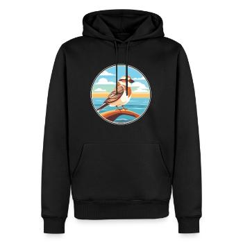Moineau aquarelle dessin animé Kawaii Clipart Animal - Sweat à capuche Premium bio Homme - noir - Devant - Nico (187cm)