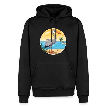 Kranich Aquarell Cartoon Kawaii Clipart Tier - Männer Premium Bio Hoodie - Schwarz - Vorne - Nico (187cm)