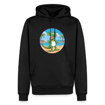 Crocodile aquarelle dessin animé Kawaii Clipart Animal - Sweat à capuche Premium bio Homme - noir - Devant - Nico (187cm)