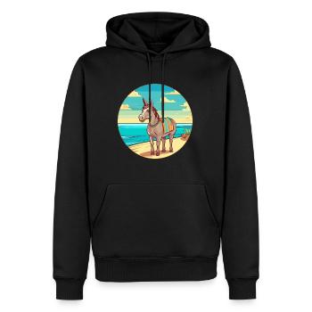 Esel Aquarell Cartoon Kawaii Clipart Tier - Männer Premium Bio Hoodie - Schwarz - Vorne - Nico (187cm)