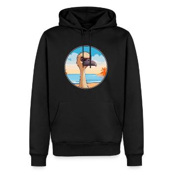 autruche aquarelle dessin animé Kawaii Clipart Animal - Sweat à capuche Premium bio Homme - noir - Devant - Nico (187cm)