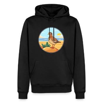 Perdrix aquarelle dessin animé Kawaii Clipart Animal - Sweat à capuche Premium bio Homme - noir - Devant - Nico (187cm)