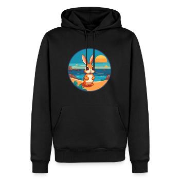 Kaninchen Aquarell Cartoon Kawaii Clipart Tier - Männer Premium Bio Hoodie - Schwarz - Vorne - Nico (187cm)