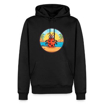 Ladybug Watercolor Cartoon Kawaii Clipart Animal - Men’s Premium Organic Hoodie - black - Front - Nico (187cm)