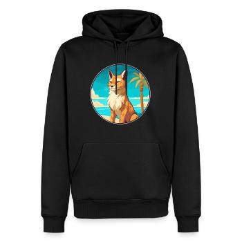 Lynx aquarelle dessin animé Kawaii Clipart Animal - Sweat à capuche Premium bio Homme - noir - Devant - Nico (187cm)