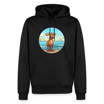 Elch Aquarell Cartoon Kawaii Clipart Tier - Männer Premium Bio Hoodie - Schwarz - Vorne - Nico (187cm)