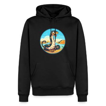 Schlange Aquarell Cartoon Kawaii Clipart Tier - Männer Premium Bio Hoodie - Schwarz - Vorne - Nico (187cm)