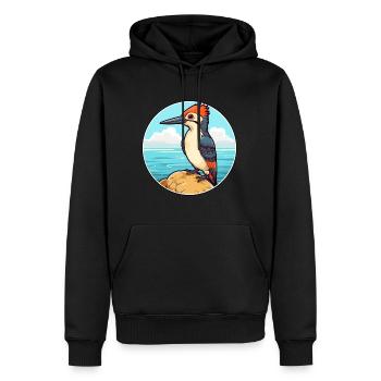 Specht Aquarell Karikatur Kawaii Clipart Haustier - Männer Premium Bio Hoodie - Schwarz - Vorne - Nico (187cm)