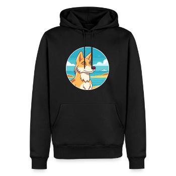 Wolf Aquarell Cartoon Kawaii Clipart Tier - Männer Premium Bio Hoodie - Schwarz - Vorne - Nico (187cm)