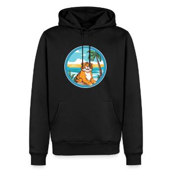 Tiger Aquarell Cartoon Kawaii Clipart Tier - Männer Premium Bio Hoodie - Schwarz - Vorne - Nico (187cm)