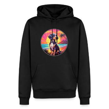 Aidi Dog Breed Aquarelle de dessin animé coloré - Sweat à capuche Premium bio Homme - noir - Devant - Nico (187cm)