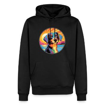 Ariegeois Race De Chien Coloré Dessin Animé Aquarelle - Sweat à capuche Premium bio Homme - noir - Devant - Nico (187cm)