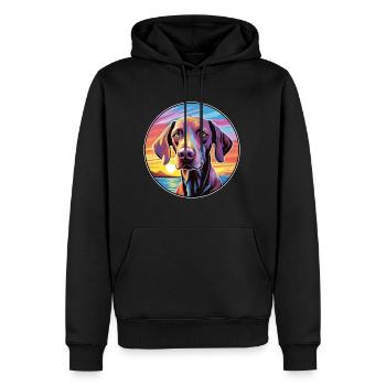 Ariege Pointer Dog Breed Colorful Cartoon Watercol - Men’s Premium Organic Hoodie - black - Front - Nico (187cm)
