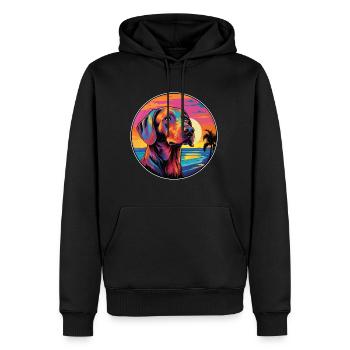 Aryan Molossus Dog Race Coloré Cartoon Watercol - Sweat à capuche Premium bio Homme - noir - Devant - Nico (187cm)