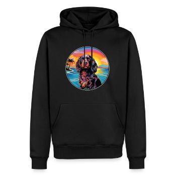 American Water Spaniel Hunderasse Bunte Karikatur - Männer Premium Bio Hoodie - Schwarz - Vorne - Nico (187cm)