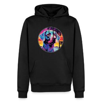 Bleu De Gascogne Dog Breed Colorful Cartoon Waterc - Men’s Premium Organic Hoodie - black - Front - Nico (187cm)