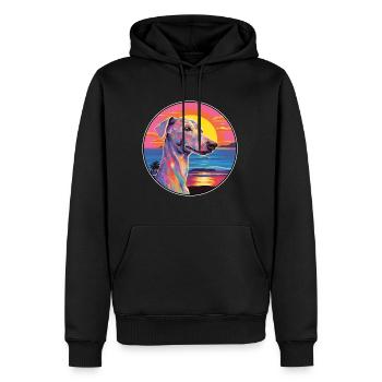 Bedlington Terrier Dog Breed Colorful Cartoon Wate - Men’s Premium Organic Hoodie - black - Front - Nico (187cm)
