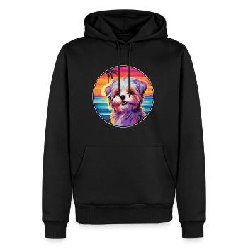 Bichon Yorkie Hunderasse Bunte Karikatur Watercolo - Männer Premium Bio Hoodie - Schwarz - Vorne - Nico (187cm)