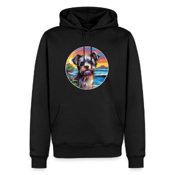 Biewer Terrier Chien Race Coloré Cartoon Watercol - Sweat à capuche Premium bio Homme - noir - Devant - Nico (187cm)