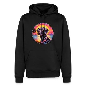 Black Forest Hound Dog Breed Colorful Cartoon Wate - Men’s Premium Organic Hoodie - black - Front - Nico (187cm)