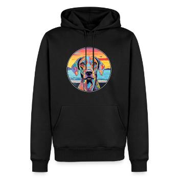 Braque Français Race De Chien Coloré Cartoon Waterco - Sweat à capuche Premium bio Homme - noir - Devant - Nico (187cm)