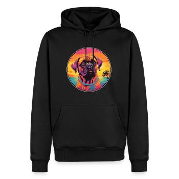 Bullmastiff chien race coloré dessin animé aquarelle - Sweat à capuche Premium bio Homme - noir - Devant - Nico (187cm)