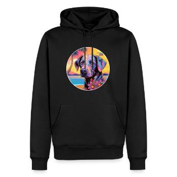 Cao da Serra de Aires Hunderasse Bunte Karikatur W - Männer Premium Bio Hoodie - Schwarz - Vorne - Nico (187cm)